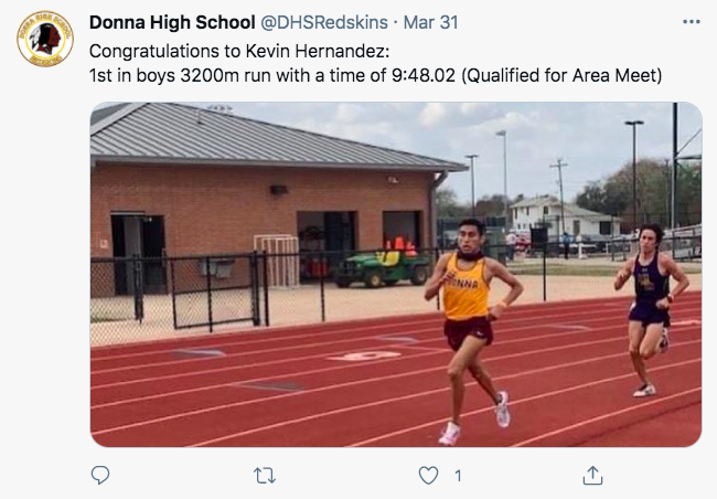 Donna High Boys District 32-5A Track Meet results