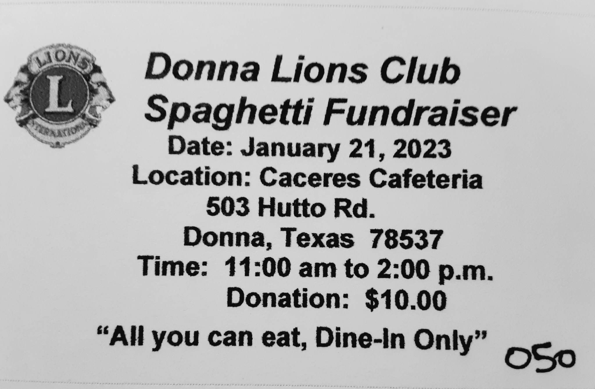 Donna Lions Club to host Spaghetti Fundraiser Saturday