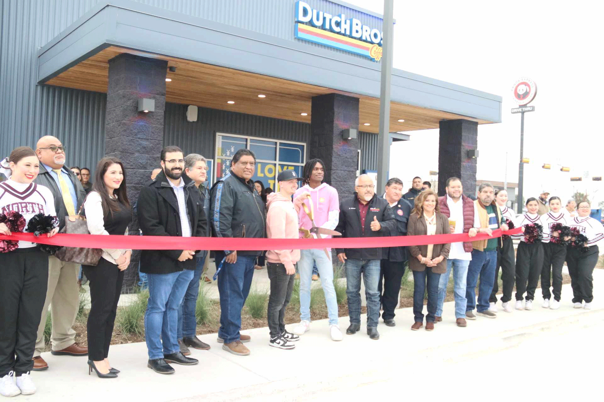 Dutch Bros opens in Donna, city leaders, students, community gather to celebrate ribbon cutting